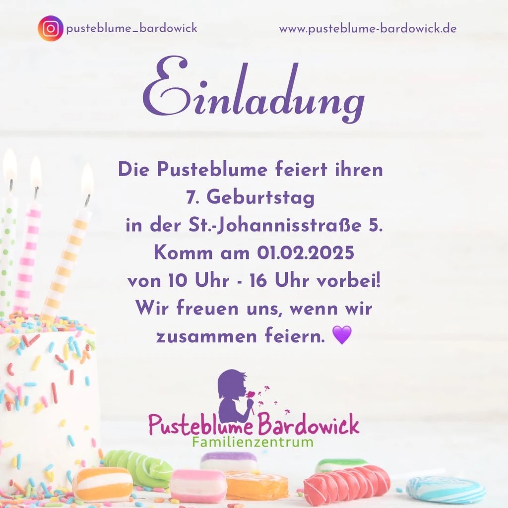 Das Familienzentrum Pusteblume in Bardowick feiert Geburtstag - macht ihr mit?