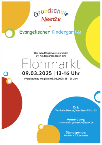 Werbeplakat Flohmarkt Grundschule Neetze