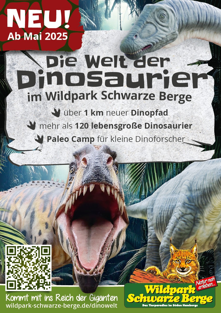 Plakat Dinowelt im Wildpark Schwarze Berge