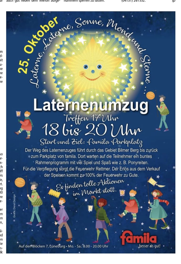 Laternenumzüge 2025 in Lüneburg und Umgebung